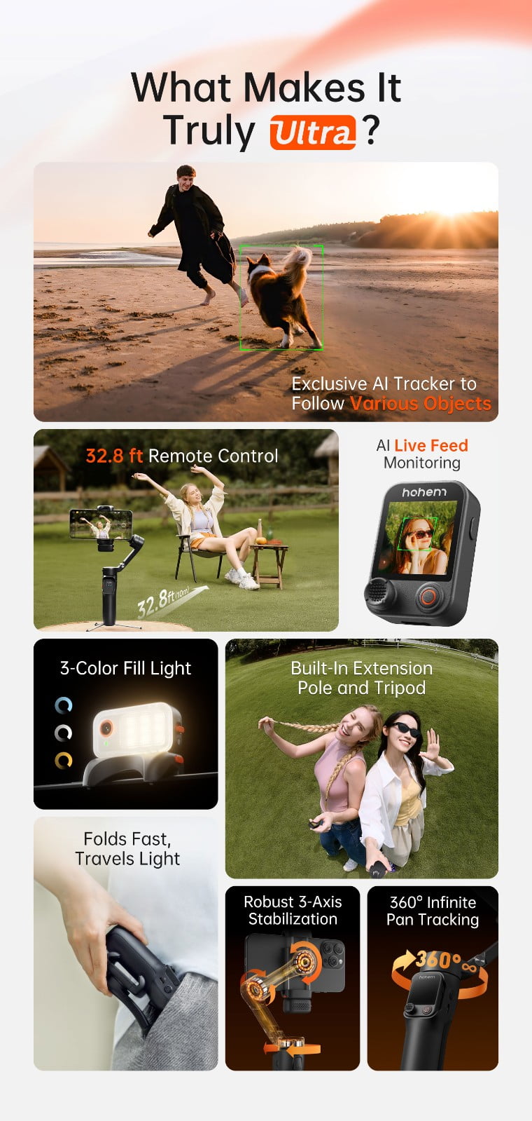 Galer CineOrbit™ AI: 3-Axis Smart Stabilizer System