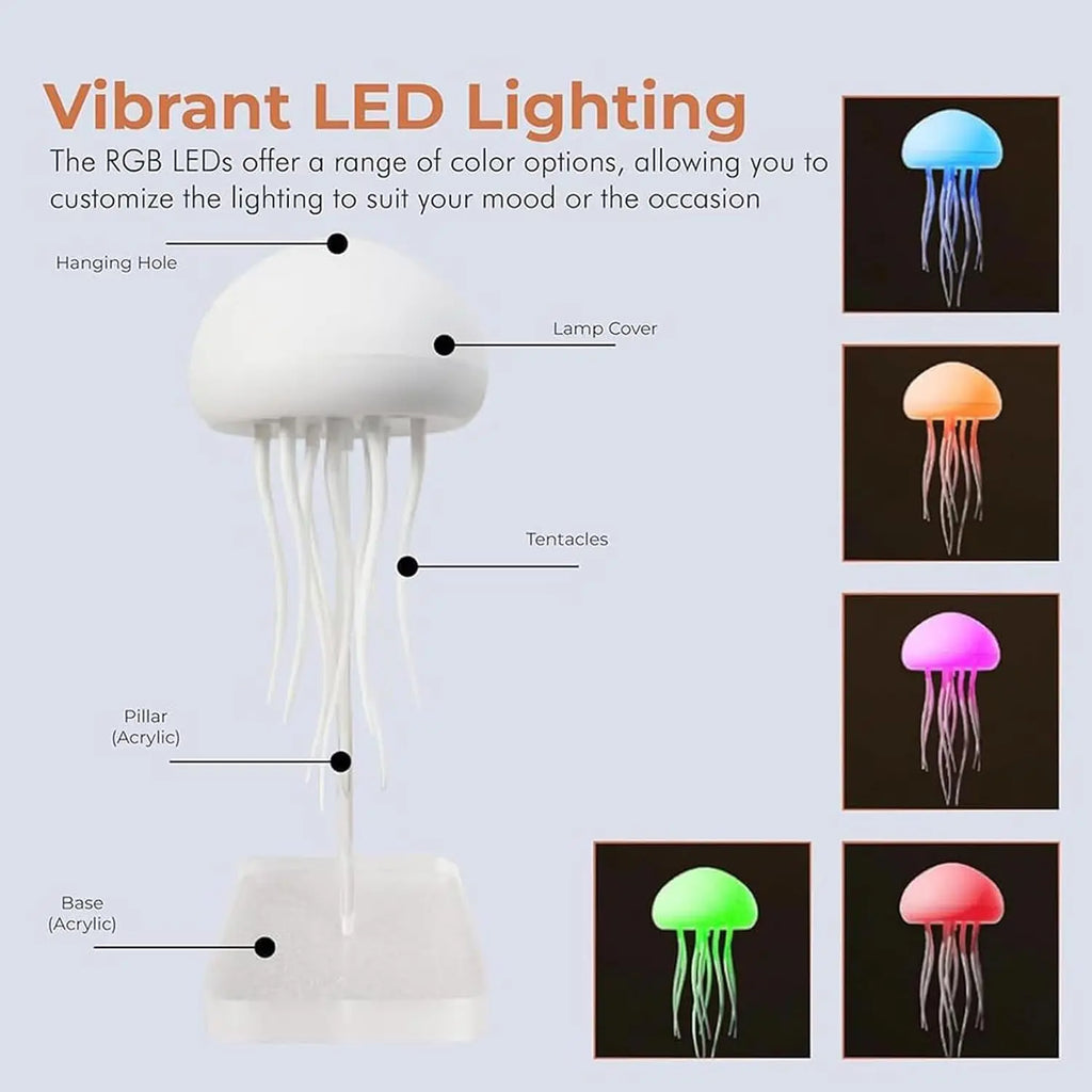 Modern Creative Hanging Rgb Color Changing Usb Bedroom Decor Gift Atmosphere Floating Dancing Speaker Jellyfish Led Night Light