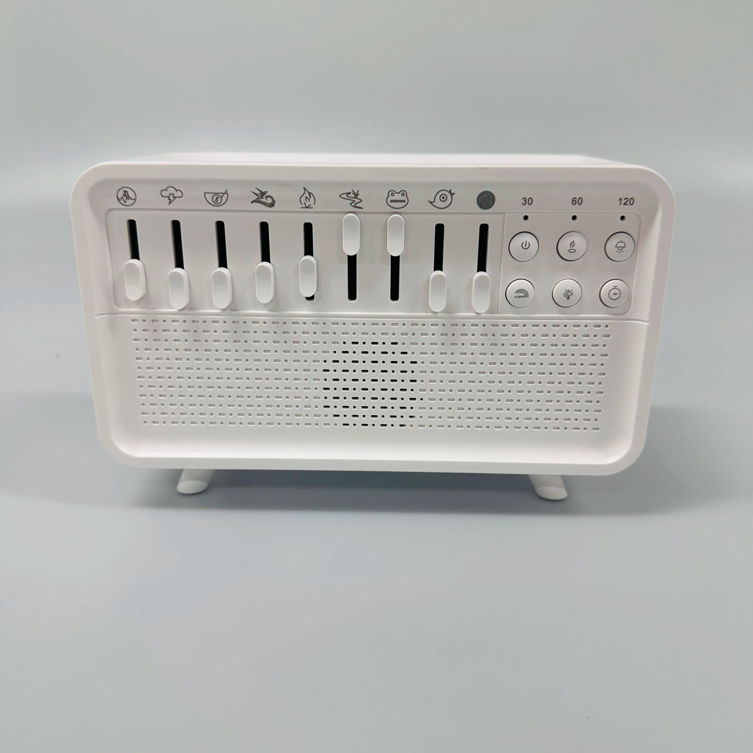 Air Diffuser Humidifier White Noise Sound Machine Simulation Flame Night Light with 8 Ambient Sounds Aroma Humidifier for Sleep